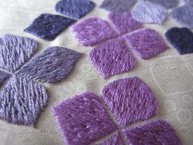 紫陽花の刺繍！