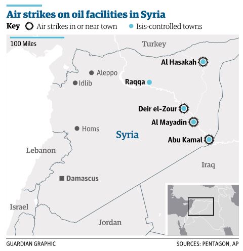 シリア東部の油田空爆_Sep 24 2014 Guardian