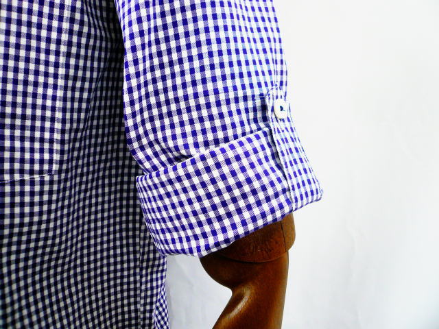 INTERFACE GINGHAM CHECK ROLL UP SH
