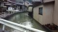 台風１２号による江崎川の増水（９月4日早朝）