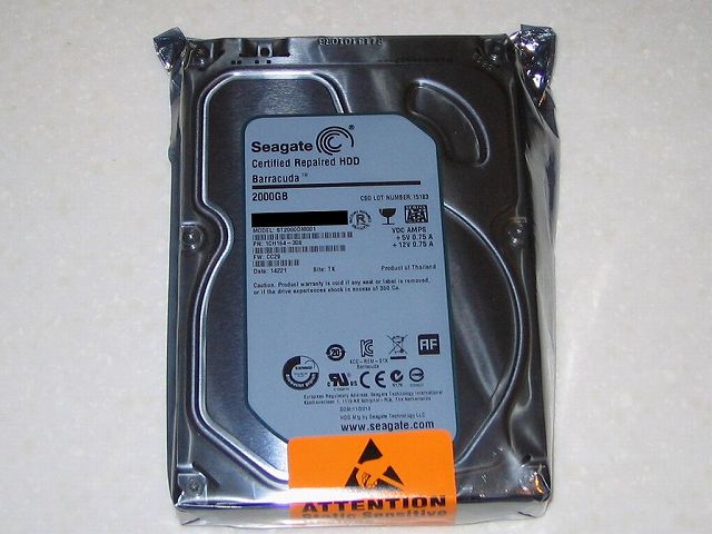 Seagate HDD RMA 静電防止袋に封入された 交換品 HDD