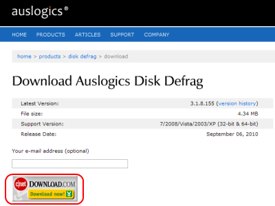 Download Auslogics Disk Defrag