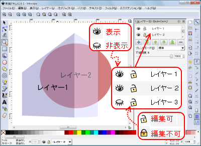 Inkscape　使い方　レイヤー