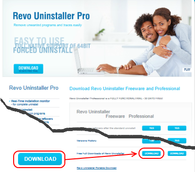 Revo Uninstaller　ダウンロードページ