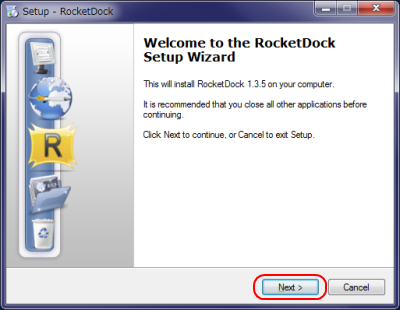 RocketDock インストール