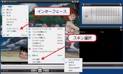 VLC media Player スキン変更