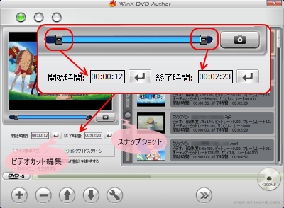 Video DVD Author カット編集