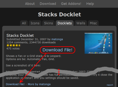 Stacks Dockletダウンロードページ