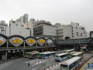 東口ロータリーから見た渋谷駅