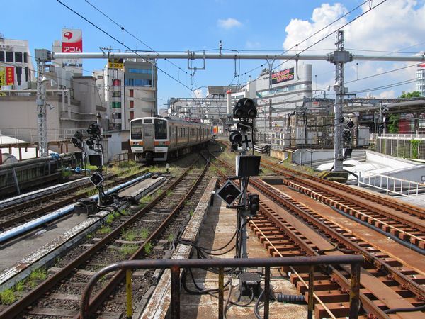 上野駅から東京方面に続く留置線。